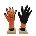 KNITTED POLYESTER GLOVES ORANGE WITH LATEX FOAM-3