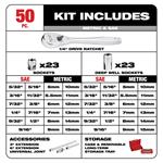 48-22-9004 1/4 in Drive 50pc Ratchet and Socket-3