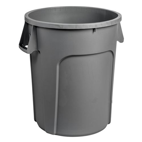 32 Gallon HD Garbage Container-Grey