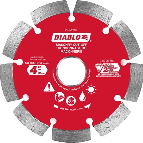 DMADS0400 4 in. Diamond Segmented Cut-Off Discs fo