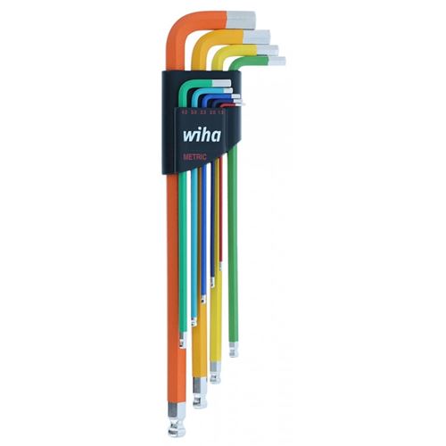 WIHA-66980 9 Piece Ball End Color Coded Hex L-Key