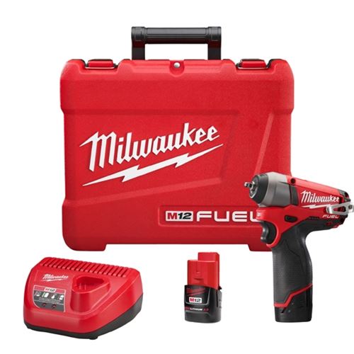 Milwaukee 2452-22 M12 Fuel 1/4 Impact Wrench Kit W/2 Bat 