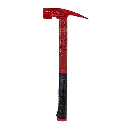 16oz Milled Face Pro Series Titanium Hammer  - RED