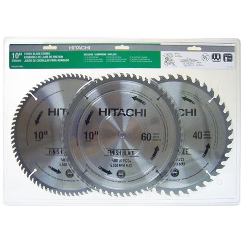 Hitachi 115166 3pc 10" Carbide Blade Set