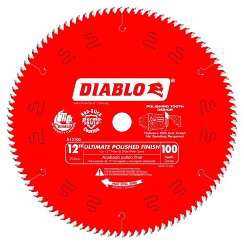 12 in. x 100 Tooth Ultimate Polished Finish Saw Bl