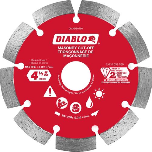 DMADS0450 4-1/2 in. Diamond Segmented Cut-Off Disc
