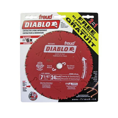 Diablo D0724PX 2 pack 7-1/4 in. x 24 Tooth Framing Saw Blade