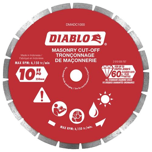 DMADS1000 10 in. Diamond Segmented Cut-Off Discs f