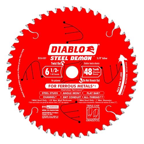 Diablo D0648F 6-1/2 in. x 48 Tooth Steel Demon Metal Cutting Saw Blade