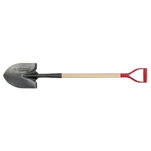 GHR2FD35 Round point shovel, wood handle, D-grip