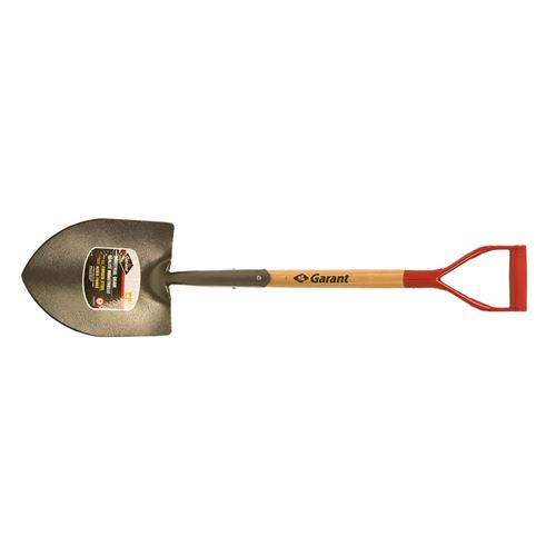 GFR2D Round point shovel, wood handle, D-grip
