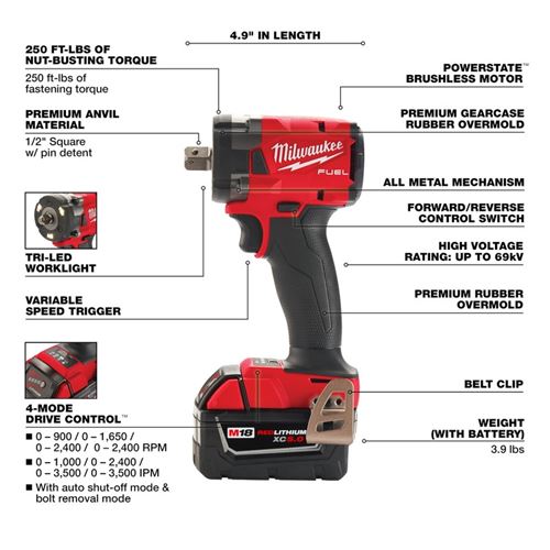 2855P-22R M18 FUEL 1/2 in Compact Impact Wrench-3