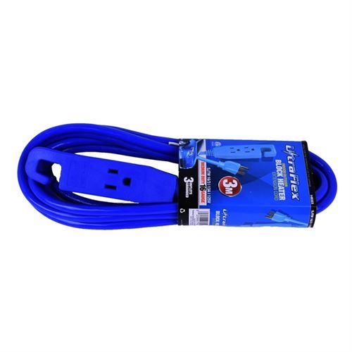 Extension Cord SJTW 16 / 3 3m 3-Outlet Block Heate