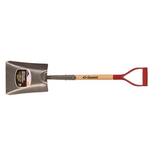 GFS2D Square point shovel, wood handle, D-grip