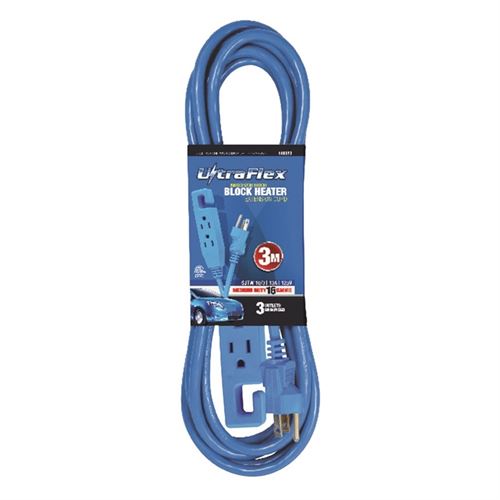 Extension Cord SJTW 16 / 3 5m 3-Outlets Block Heat