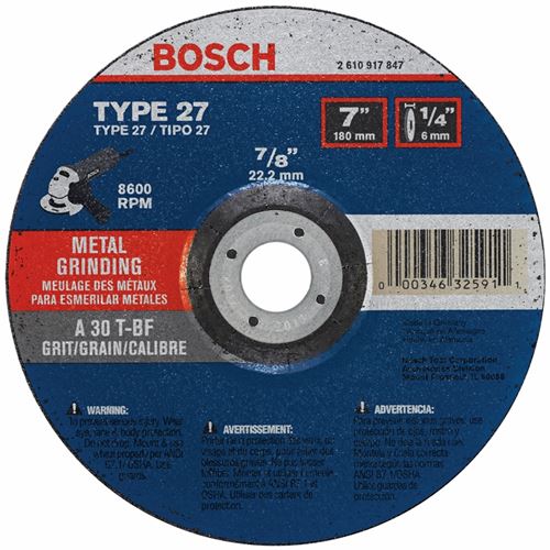 Bosch | GW27M700 7 In. 1/4 In. 7/8 In. Arbor Type