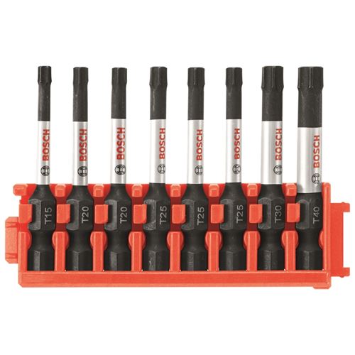 8 pc. Impact Tough Torx 2 In. Power Bits with Clip